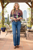 Western leopard & checkered & striped women's boutique top YMY9948 (CS8)