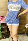 DLH12579 NOT PERFECT JUST FORGIVEN multi color printed short sleeve women tops (GS9)