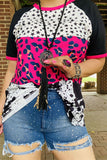 Women t-shirt wholesale Star & Leopard & Cow printed short sleeves tops XCH14275 (FS9)