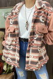 DLH14753 Aztec serape w/pockets and buttons long sleeve women coat/jackets for winter