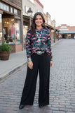 Western cactus & cowboy & pink flower long sleeve women top XCH16915 DS9