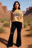 REDEO JUNKIE western leopard short sleeve women t-shirt XCH14477 GS8