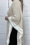 TTY11095 Beige & multi color shawl w/tassels for women