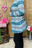 XCH15895 Aztec&leopard multi color printed long sleeve women cardigan