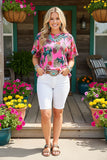 Women's t-shirt wholesale Pink leopard & western printed short sleeve blouse BQ1025 IS20