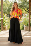 Trendy abstract print & bell sleeves women's boutique top Southern Stitch BQ16028 ADS2