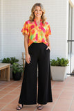 Trendy abstract print & bell sleeves women's boutique top Southern Stitch BQ16028 ADS2