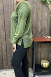 Western Green & lace patchwork long sleeve women's boutique tops GJQ15536 (AS7)