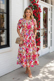 Chic floral tiered maxi women's boutique dress Southern Stitch GJQ17490