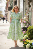 Southern Stitch Green floral printed maxi women dress w/belt GJQ17013
