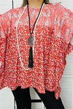 GJQ15303 Multi color floral printed short sleeve loose women blouse (DS4)