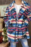 DLH14505 Aztec printed winter long sleeve woolen women coat w/pockets wholesale