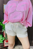 DLH15246 Wholesale ivory sequin women shorts w/elastic waist band&side pockets( IS10)