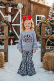 “Christmas VIBES ” tree print top bottom girls sets XCH0010-22H A3S1
