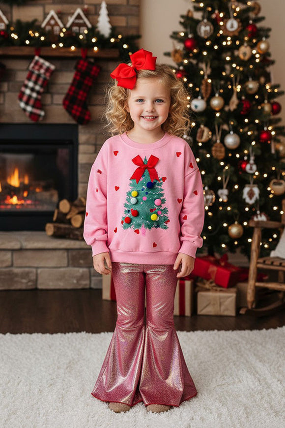 Red metallic leather bell bottoms girls pant DLH1119-1 A16S1