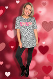 XOXO hearts & leopard printed short sleeve women t-shirt DLH12149