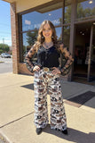 Western patterns printed straight wide leg women pant XCH16859 FS4