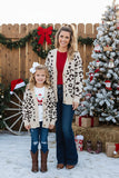 Leopard open style long sleeve girls sweater 230145M A15S3