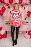 Valentine printed tie dye short sleeve women t-shirt DLH14581