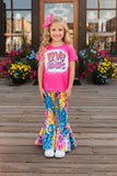 XCH0777-11H LOVE IS MAGIC Pink & multi color leopard printed girl set (A6S4)