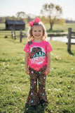 XCH0018-17H MY LAST REDEO top & leopard bell bottom 2pc girls sets (A5S5)