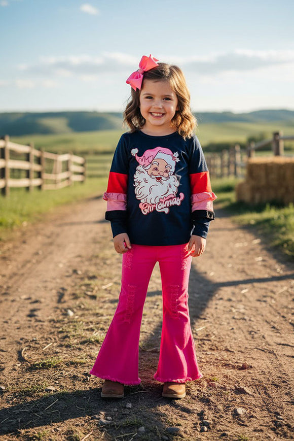 Western Pink distressed denim pant girls jeans DLH2805 (A11S7)