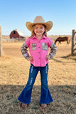 Serape long sleeve pink girls shirts DLH2722 A15S3