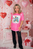 Valentine Believe love pink short sleeve women t-shirt DLH13524