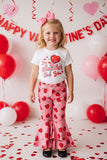 "I am a sucker for you" top & hearts printed bottom 2pc girls sets XCH0018-10H