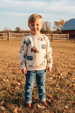 Excavator prints long sleeve cream boys sweatshirt 250930M A15S1