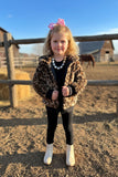 Western Leopard Print Fleece Zipper Girls Jacket/Coat w pocket DLH2643