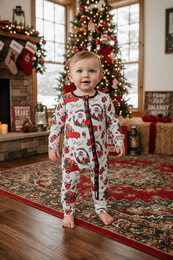Christmas long sleeve one piece unisex baby romper XCH05001 A12S4