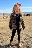 Western Leopard Print Fleece Zipper Girls Jacket/Coat w pocket DLH2643