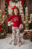 Christmas rainbow printed girl set wholesale DLH0923-03 A9S5