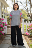 Southern Stitch women's blouse with very detailed embroidered balloon sleeves XCH16812
