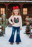 Wholesale Horseshoe & Cactus print long sleeve girls t-shirt DLH0824-25