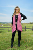 FW13035 Pink leopard sleeveless women vest with pink pompom (BS13