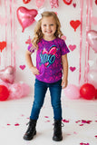 Valentine's "XOXO" heart print short sleeve girls t-shirt XCH0011-7H