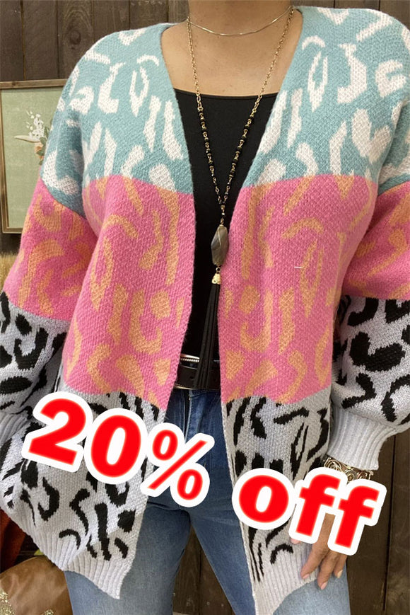 Leopard long sleeve/tighten cuff women sweater MY15292