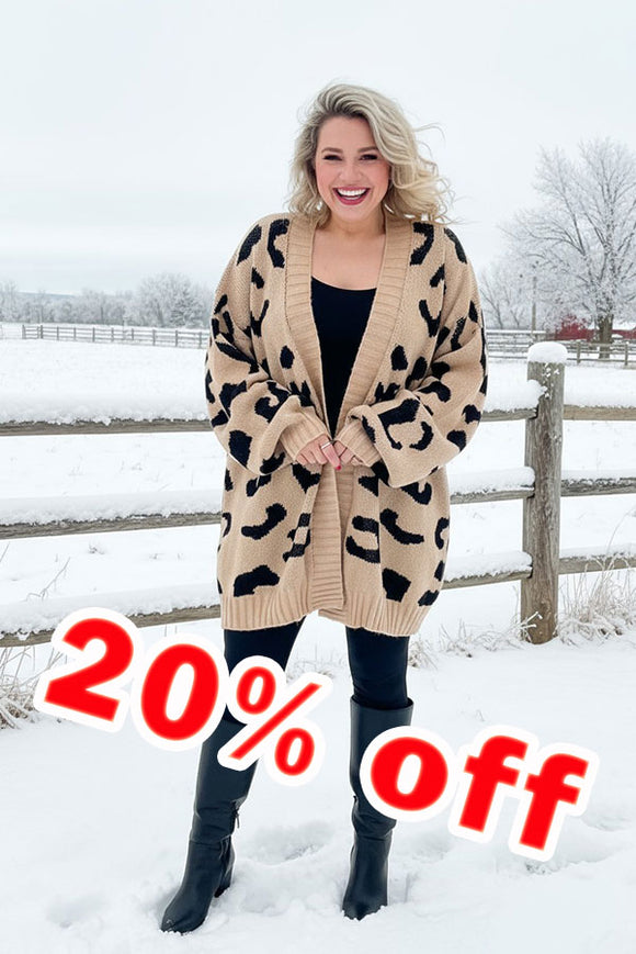 Mom and me cozy leopard loose style long sleeve women sweater/cardigan MY15287 IS8/TOP (Copy)