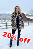 Sherpa leopard long sleeve women coats/jacket with buttons up BQ15490