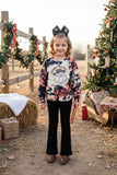 "HOWDY SANTA" Print Long sleeve girls pullover coat DLH2713 A4S3