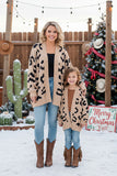 Mom and me cozy leopard loose style long sleeve women sweater/cardigan MY15287 IS8/TOP (Copy)