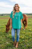 Women's boutique suppliers mint dot women tops GJQ15830 C11