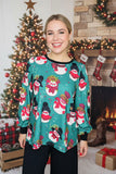 Christmas snowman printed lantern long sleeve women shirts XCH16510 DS2