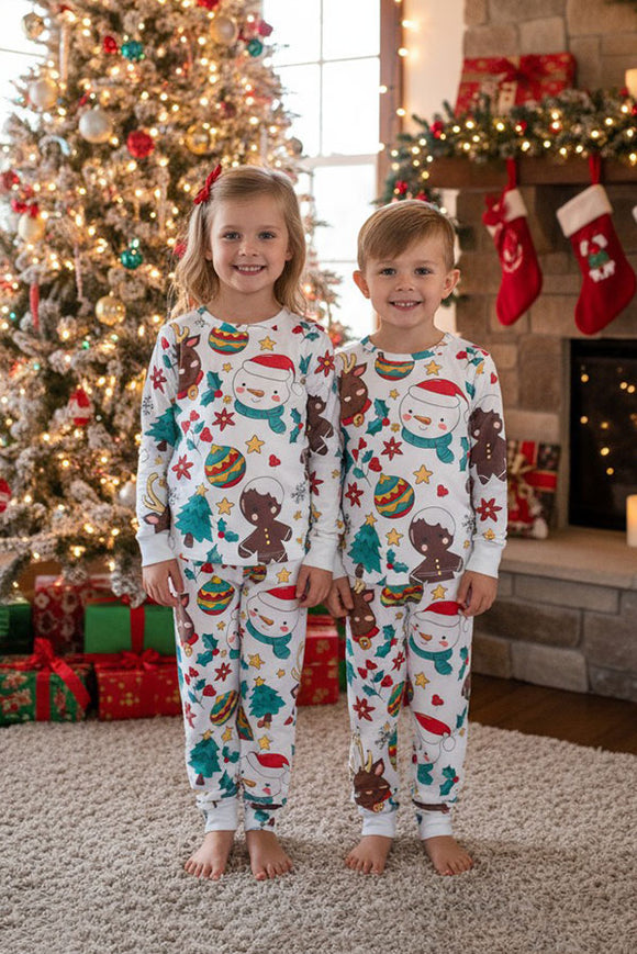 Christmas knitted fabric top & pant unisex 2pc pajamas sets DLH2837 A9S4