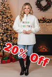 "MERRY CHRISTMAS"embroidery sherpa women coat with zipper BQ15440