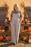 Checkered one piece casual women jumpsuit XCH16799