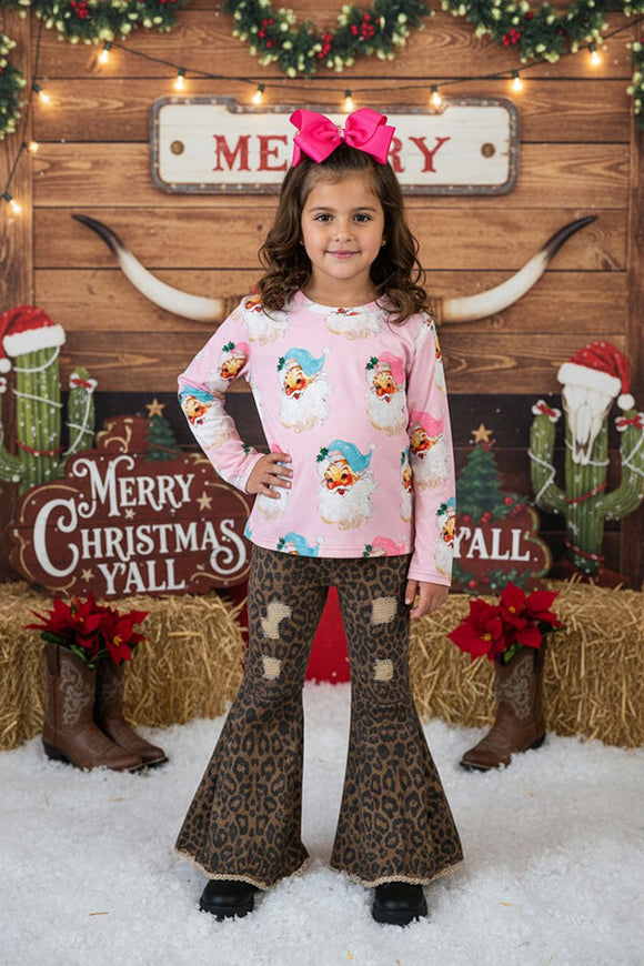 Mom and me Santa prints christmas long sleeve girls sweatshirts XCH01002 A9S7