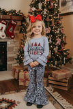 “Christmas VIBES ” tree print top bottom girls sets XCH0010-22H A3S1